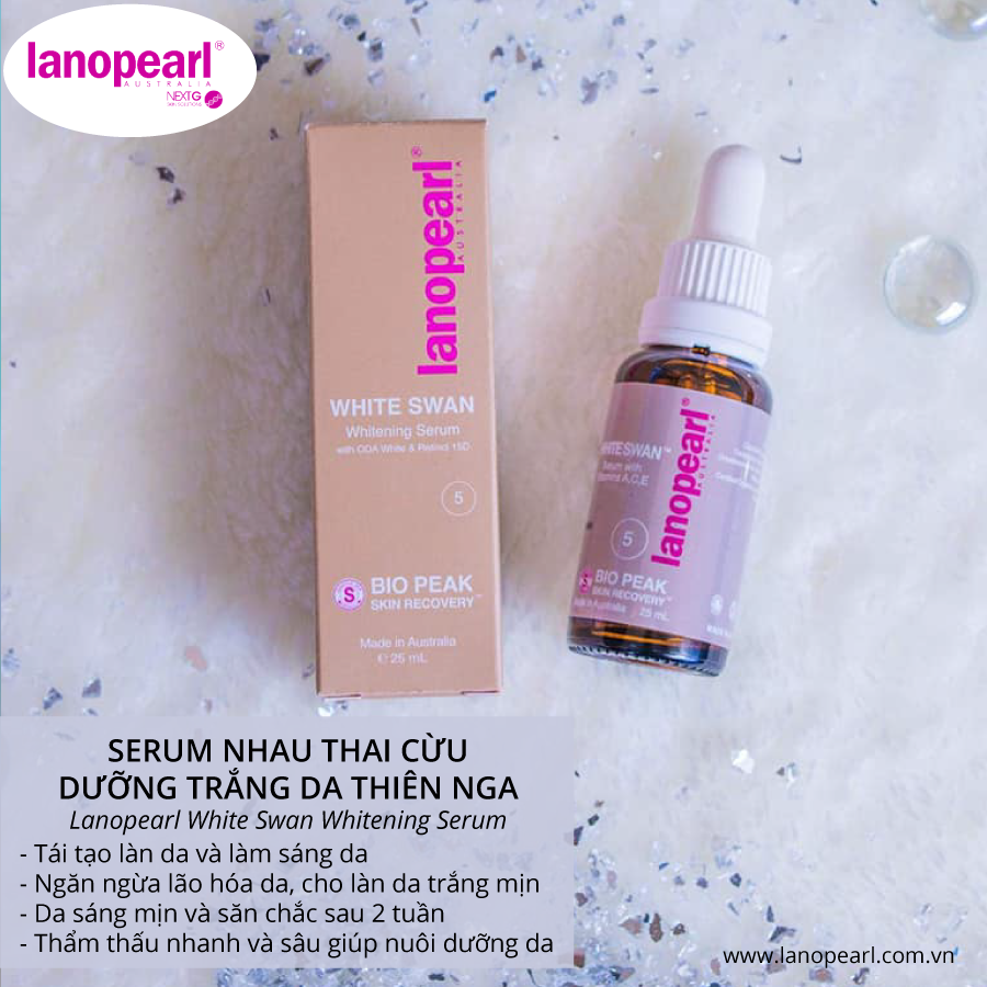Tác dụng của serum trắng da nhau cừu thiên nga Lanopearl